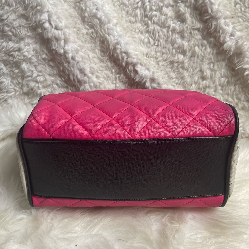 Betsey Johnson Synthetic hot pink, beige & black quilted Satchel/ crossbody bag - Picture 7 of 13
